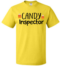 Load image into Gallery viewer, Candy Inspector Funny Halloween Shirts yellow