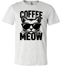 Load image into Gallery viewer, Coffee Meow Coffee Cat T Shirt ash