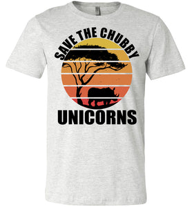 Save The Chubby Unicorns Funny Rhino T Shirt ash