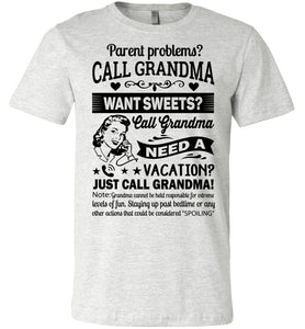 Just Call Grandma T Shirts | Funny Grandma Shirts | Funny Grandma Gifts ash