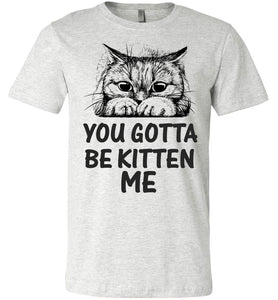 You Gotta Be Kitten Me Funny Cat T Shirt ash