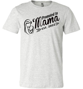 Promoted To Mama Est 2022 New Mom Shirts ash