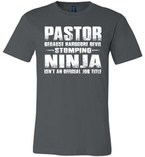 Load image into Gallery viewer, Pastor Hardcore Devil Stomping Ninja Funny Pastor Shirt asphalt