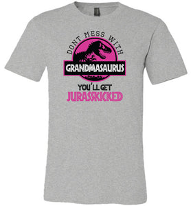 Don't Mess With Grandmasaurus T-shirt grey