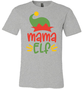 Mama Elf Christmas Shirts athletic heather