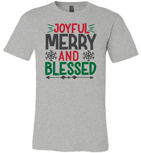 Load image into Gallery viewer, Joyful Merry And Blessed Christian Christmas Shirts gray