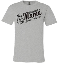 Load image into Gallery viewer, Promoted To Mama Est 2022 New Mom Shirts grey