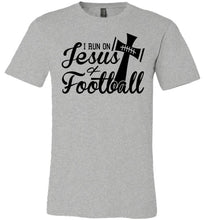 Load image into Gallery viewer, I Run On Jesus And Football Christian Football Shirts grey