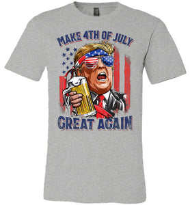 Make 4th of July Great Again Funny Donald Trump Shirts athletic heather