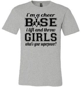 I Lift And Throw Girls Funny Cheer Base Shirts adult & Youth grey