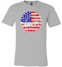 Load image into Gallery viewer, America Sunflower T-shirt grey