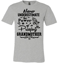 Load image into Gallery viewer, The Power Of A Praying Grandmother T-Shirt gray