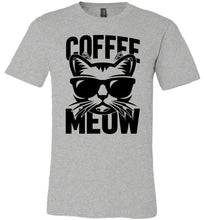 Load image into Gallery viewer, Coffee Meow Coffee Cat T Shirt gray