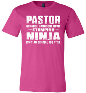 Pastor Hardcore Devil Stomping Ninja Funny Pastor Shirt berry