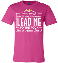 Load image into Gallery viewer, Lead Me To The Rock Psalm 61:2 Christian T-Shirts berry