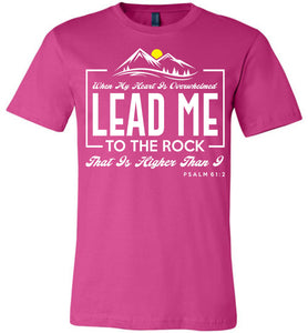 Lead Me To The Rock Psalm 61:2 Christian T-Shirts berry