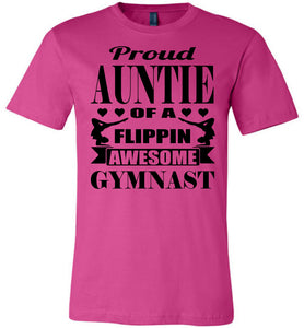 Proud Auntie Of A Flippin Awesome Gymnast Gymnastics Aunt Shirt berry