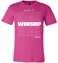 Load image into Gallery viewer, Made To Worship Psalm 95:1 Christian Shirts berry