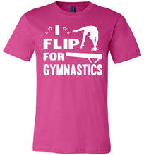 Load image into Gallery viewer, I Flip For Gymnastics T Shirts berry