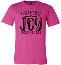 Load image into Gallery viewer, Choose Joy Christian Quote Bible Verse Tee berry