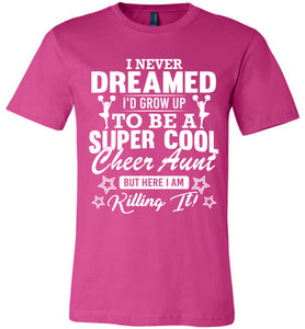 Super Cool Cheer Aunt Shirts berry