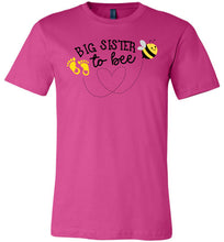 Load image into Gallery viewer, Big Sister To Bee New Big Sister T Shirt adult &amp; youth  berry