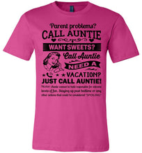Load image into Gallery viewer, Just Call Auntie T-Shirt | Funny Aunt Shirts | Funny Aunt Gifts berry
