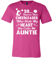 Load image into Gallery viewer, Cheerleader Who Stole My Heart She Calls Me Auntie Cheer Aunt Shirts berry