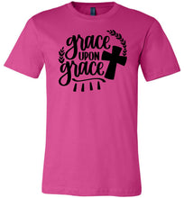 Load image into Gallery viewer, Grace Upon Grace Christian Quote T Shirts berry
