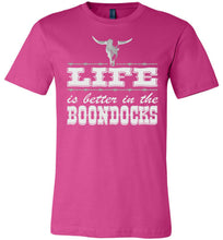 Load image into Gallery viewer, Life Is Better In The Boondocks Country T-shirt berry