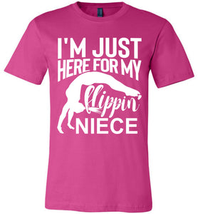 I'm Just Here For My Flippin Niece Gymnastics Aunt Uncle Shirts berry
