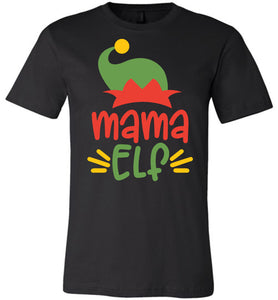 Mama Elf Christmas Shirts black