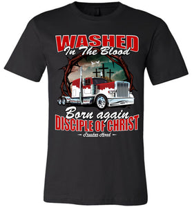 Washed In The Blood Christian Trucker Shirts canvas black