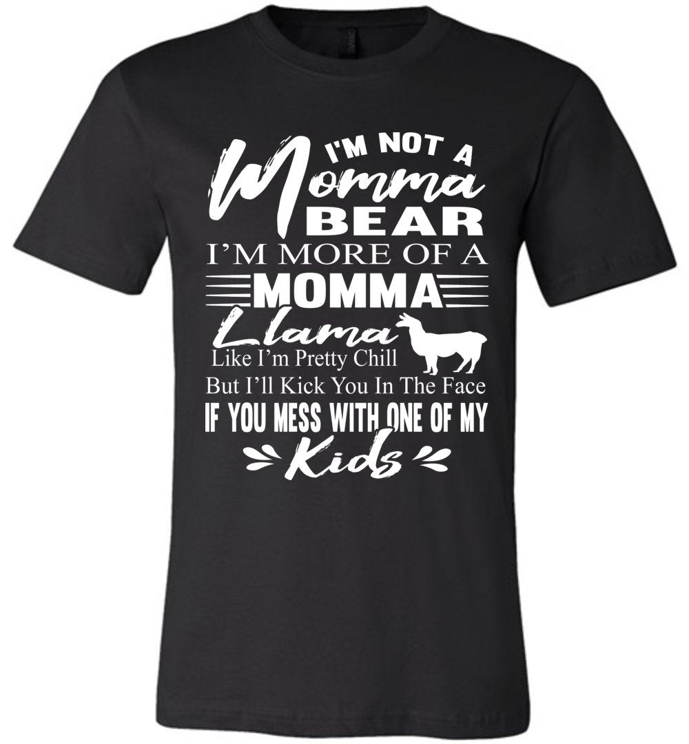 Momma Llama Shirt | Funny Mom Shirts | Momma Bear Shirt unisex black