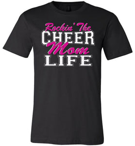 Rockin' The Cheer Mom Life Cheer Mom Shirts black