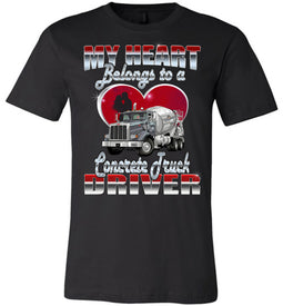 My Heart Belongs To A Concrete Truck Driver Wife T-shirt black