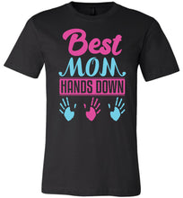 Load image into Gallery viewer, Best Mom Hands Down Mom T Shirt with names black