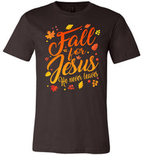 Load image into Gallery viewer, Fall For Jesus Christian Fall Shirts brown