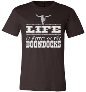 Life Is Better In The Boondocks Country T-shirt brown