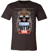 Load image into Gallery viewer, Straight Outta Texas Shirt With Armadillo Texas pride shirts brown