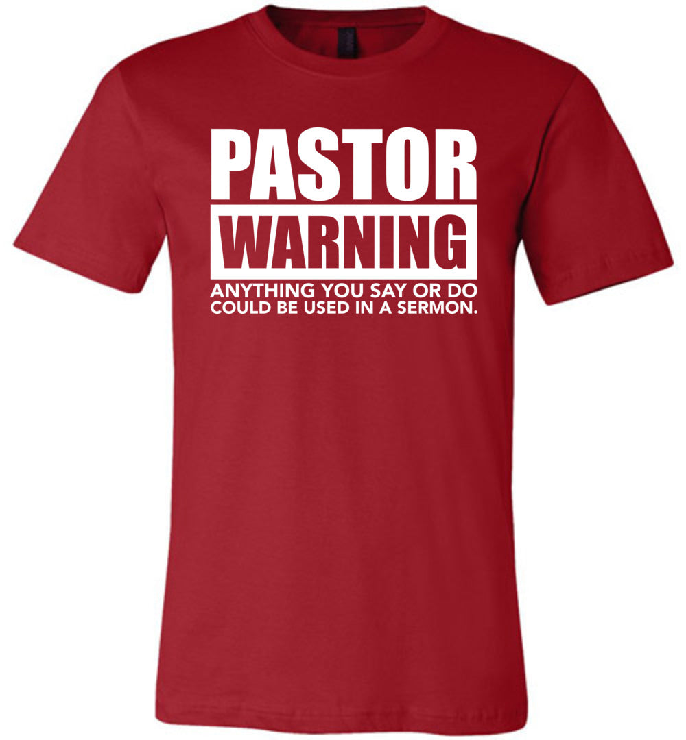 Pastor Warning Funny Pastor Shirts red
