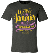 Load image into Gallery viewer, My Alarm Clock Wears Cute Jammies And Smiles At Me When I Wake Up Cute New Mom Shirts dark grey heather