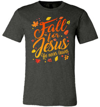 Load image into Gallery viewer, Fall For Jesus Christian Fall Shirts dark heather