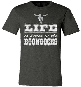 Life Is Better In The Boondocks Country T-shirt dark heather