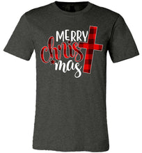 Load image into Gallery viewer, Merry Christ Mas Merry Christmas Christian Christmas Shirt dk gray