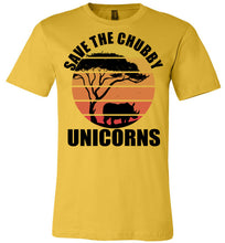 Load image into Gallery viewer, Save The Chubby Unicorns Funny Rhino T Shirt yellow