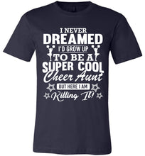 Load image into Gallery viewer, Super Cool Cheer Aunt Shirts navy