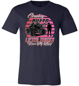 Cowboy Butts & Lifted Trucks Drive Me Nuts! Cowgirl T Shirt navy