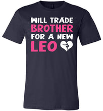 Load image into Gallery viewer, Will Trade Brother For New Leo Gymnastics T Shirt navy