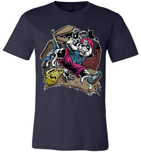 Break Dance Panda Hip Hop T Shirts navy